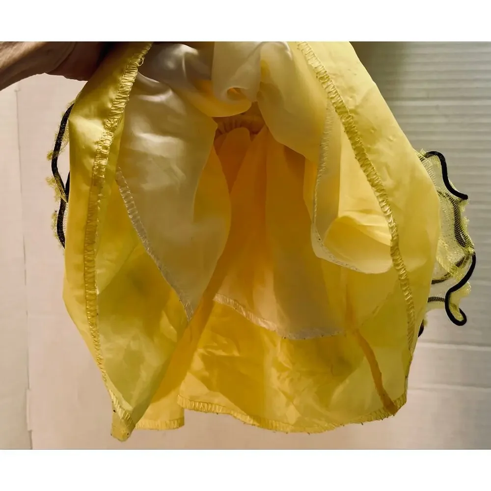 Toddler Bumble Bee Dress.  Size 3T.  Black and Yellow Sparkly, ruffled.